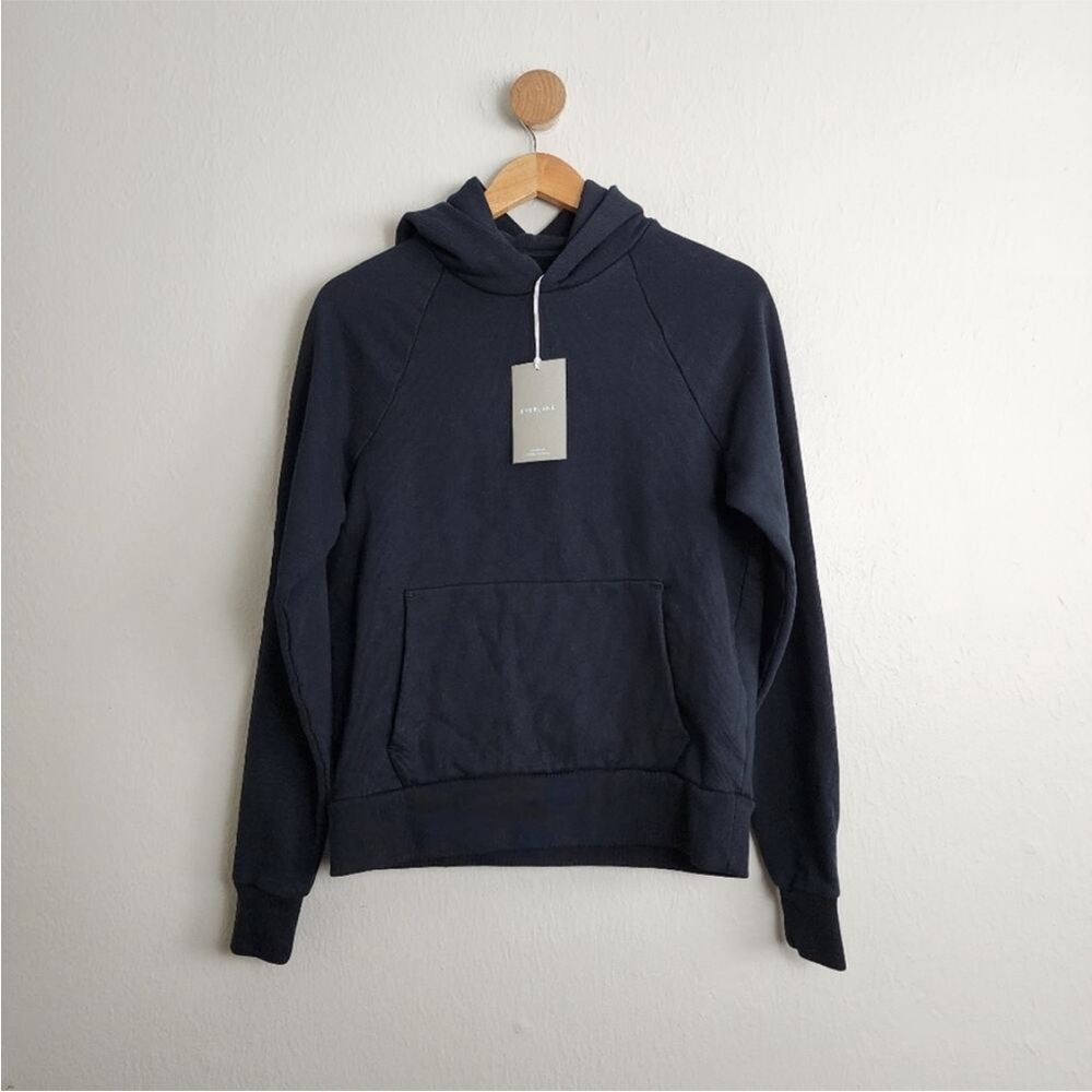 NWT Everlane Men's Black The Track Athletic Organic Cotton Hoodie